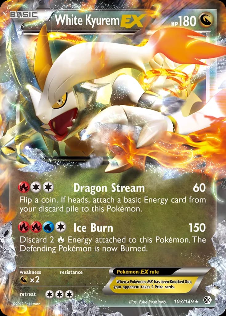 White Kyurem-EX — Boundaries Crossed 103 Pokémon card