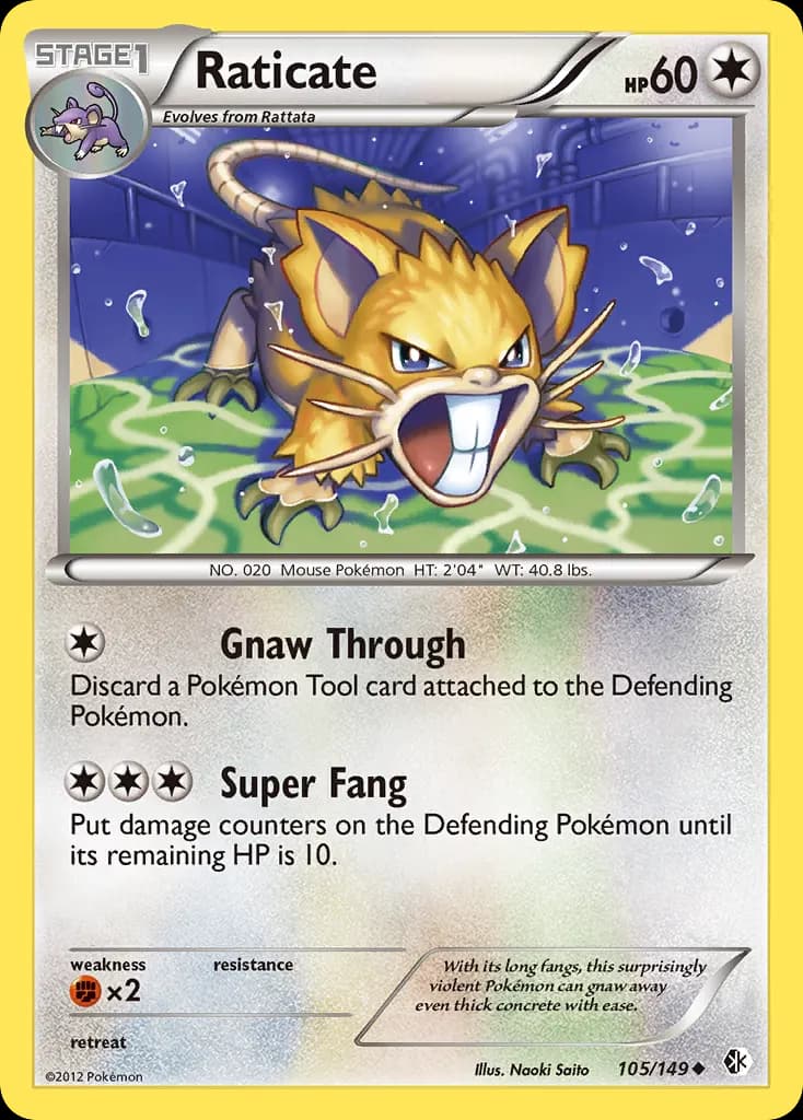 Raticate — Boundaries Crossed 105 Pokémon card