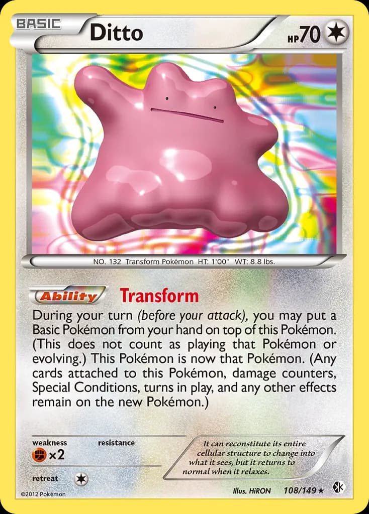 Ditto — Boundaries Crossed 108 Pokémon card