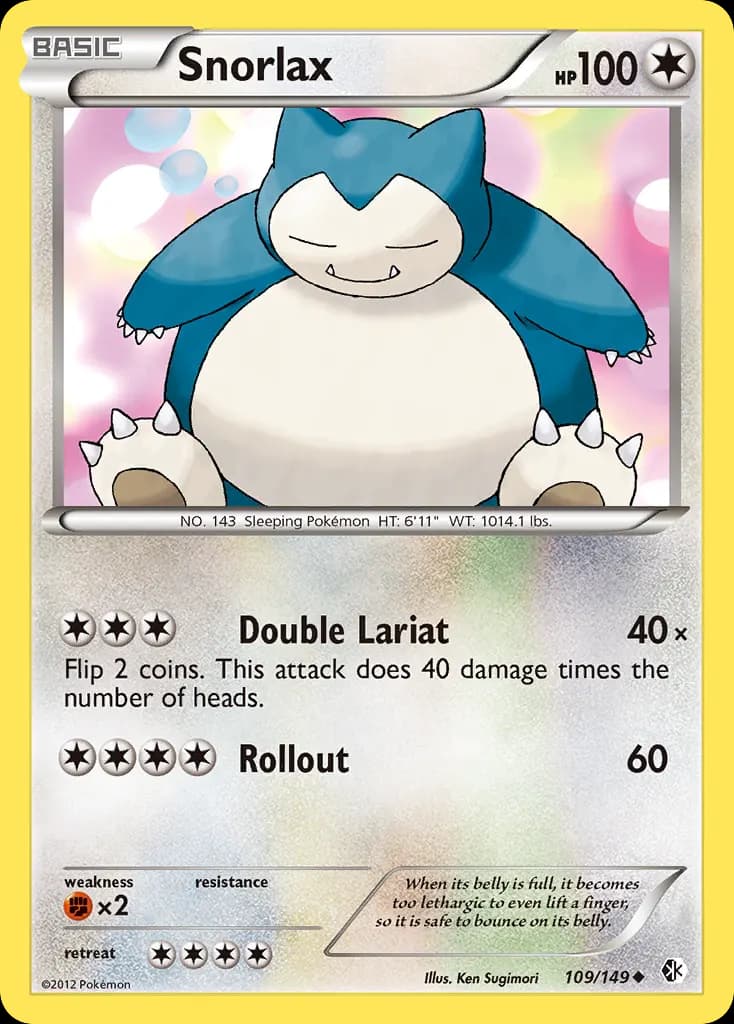 Snorlax — Boundaries Crossed 109 Pokémon card