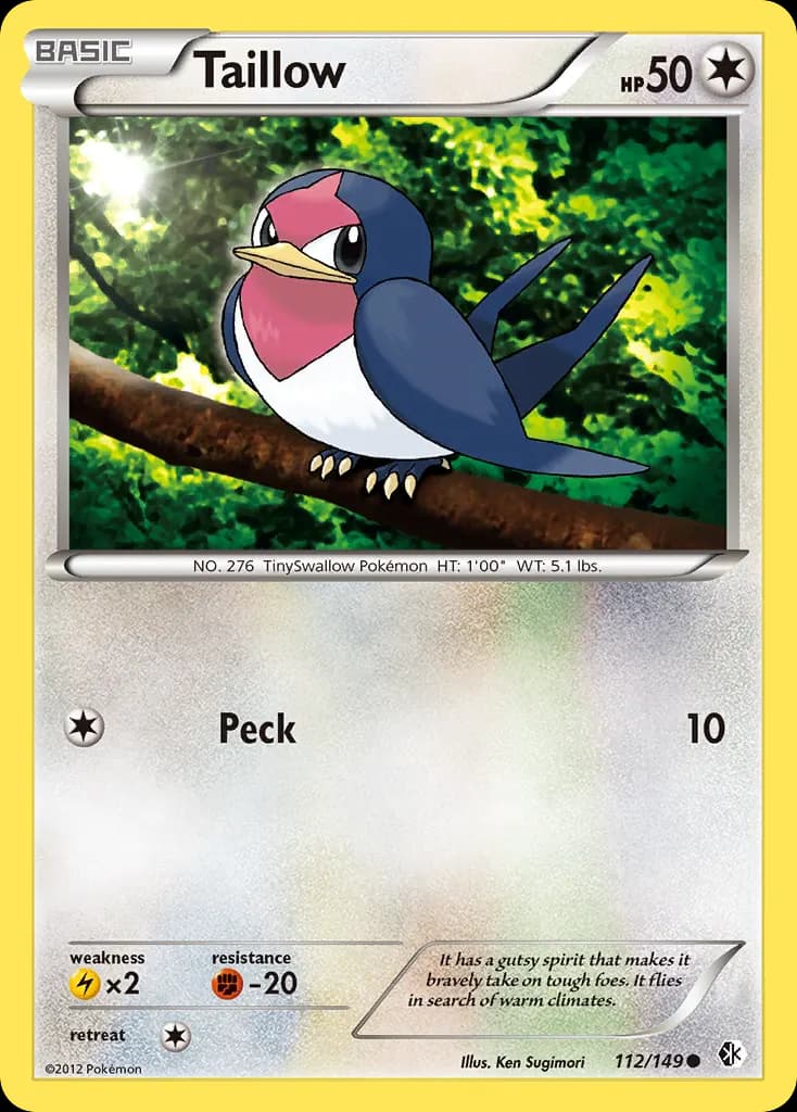 Taillow — Boundaries Crossed 112 Pokémon card