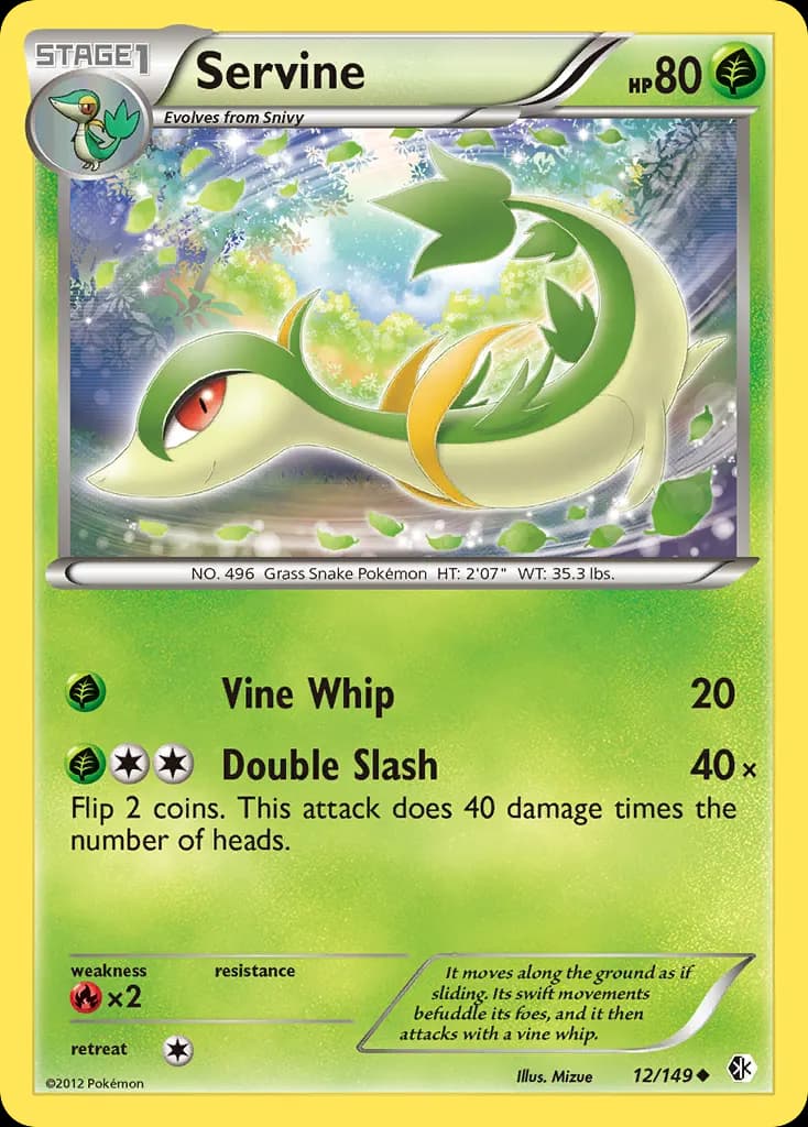 Servine — Boundaries Crossed 12 Pokémon card