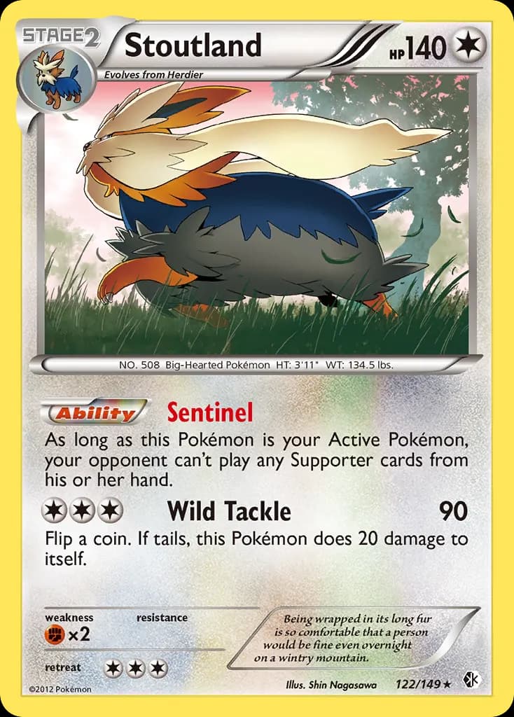 Stoutland — Boundaries Crossed 122 Pokémon card