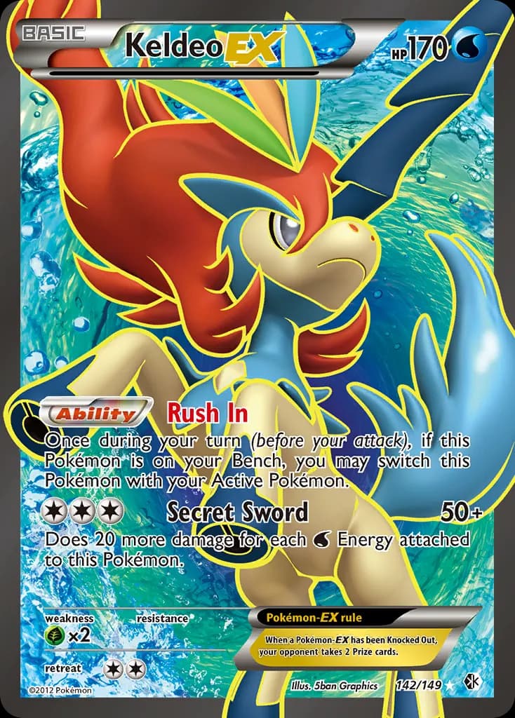 Keldeo-EX — Boundaries Crossed 142 Pokémon card