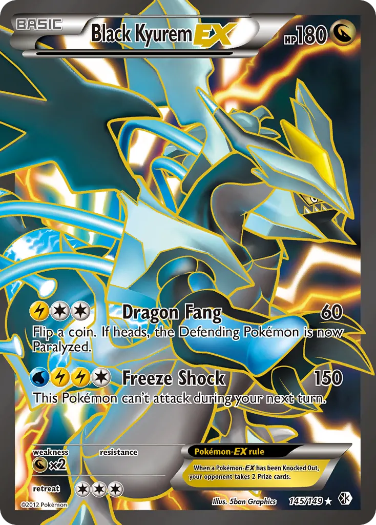 Black Kyurem-EX — Boundaries Crossed 145 Pokémon card
