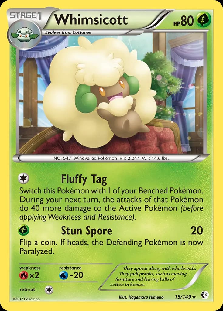 Whimsicott — Boundaries Crossed 15 Pokémon card