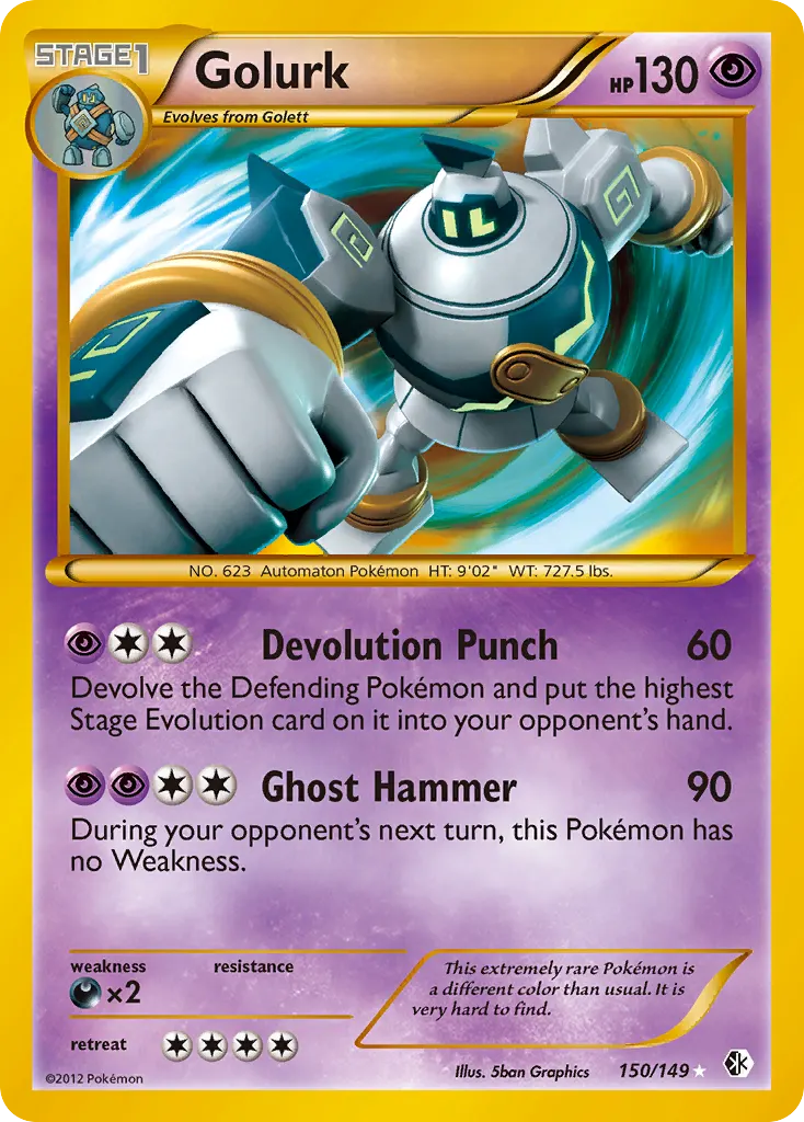 Golurk — Boundaries Crossed 150 Pokémon card