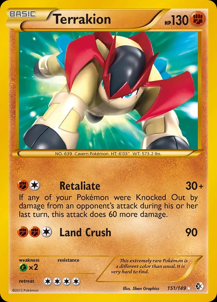 Terrakion — Boundaries Crossed 151 Pokémon card