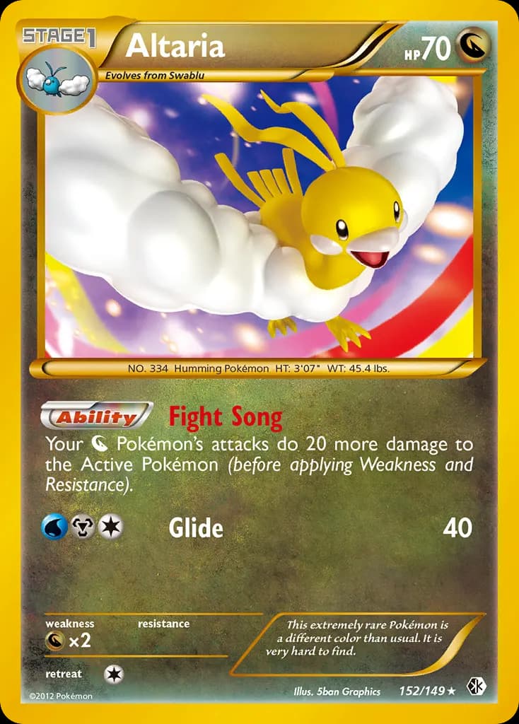 Altaria — Boundaries Crossed 152 Pokémon card