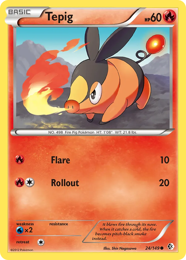 Tepig — Boundaries Crossed 24 Pokémon card