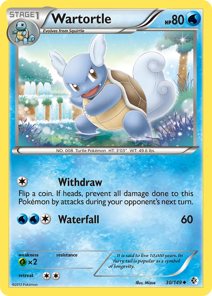Wartortle — Boundaries Crossed 30 Pokémon card