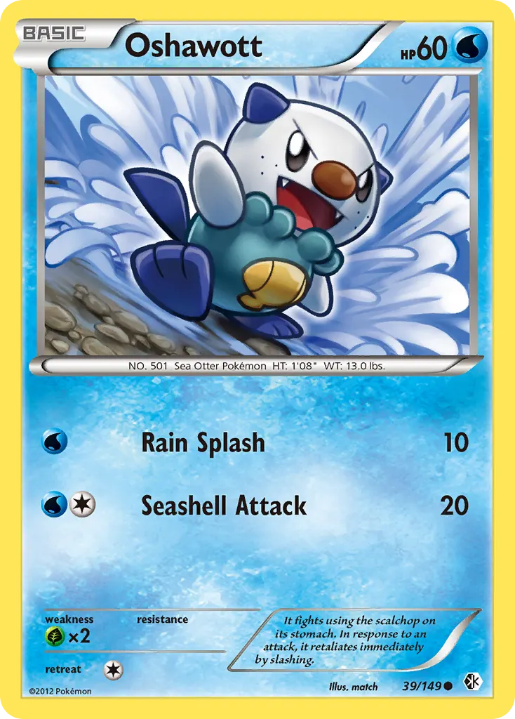 Oshawott — Boundaries Crossed 39 Pokémon card