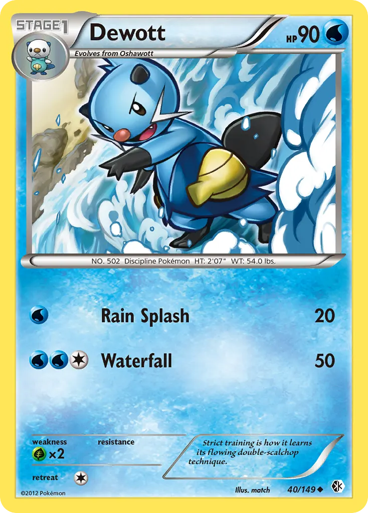 Dewott — Boundaries Crossed 40 Pokémon card