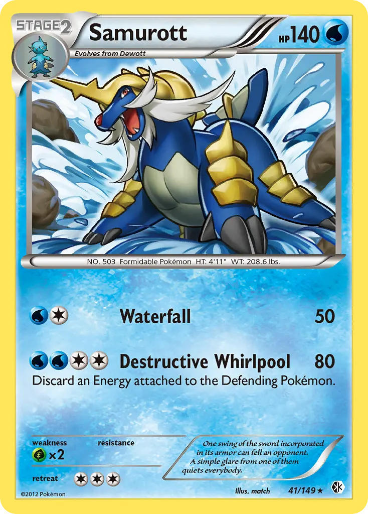 Samurott — Boundaries Crossed 41 Pokémon card