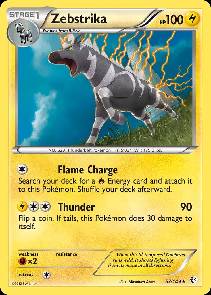 Zebstrika — Boundaries Crossed 57 Pokémon card