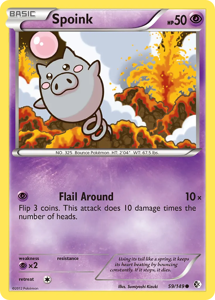 Spoink — Boundaries Crossed 59 Pokémon card