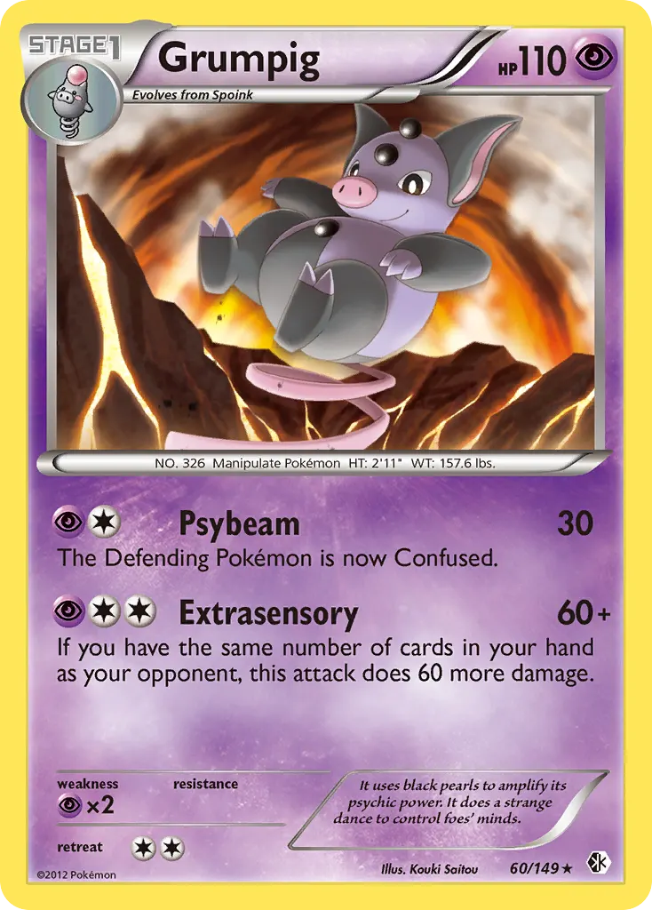 Grumpig — Boundaries Crossed 60 Pokémon card