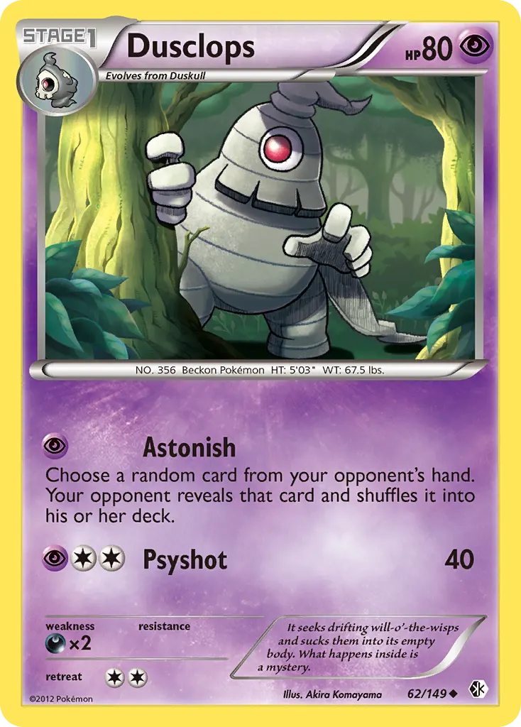 Dusclops — Boundaries Crossed 62 Pokémon card