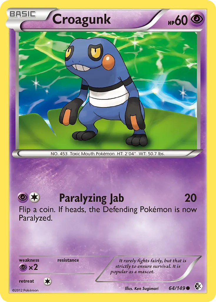 Croagunk — Boundaries Crossed 64 Pokémon card