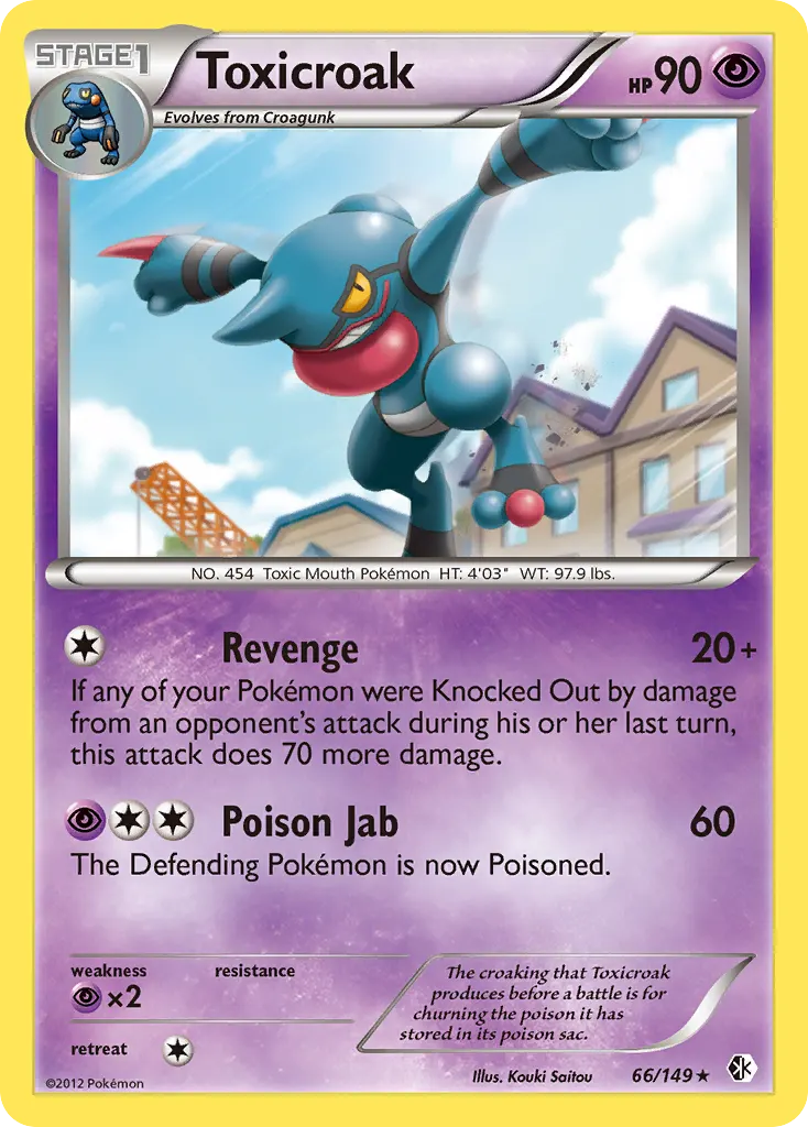Toxicroak — Boundaries Crossed 66 Pokémon card