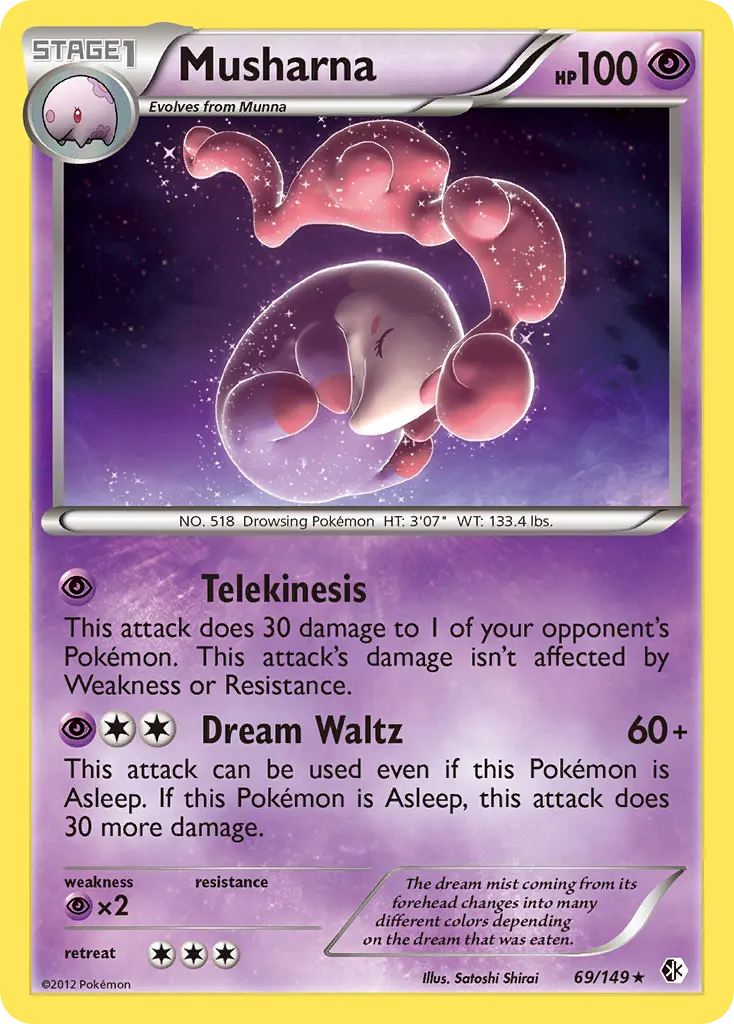Musharna — Boundaries Crossed 69 Pokémon card