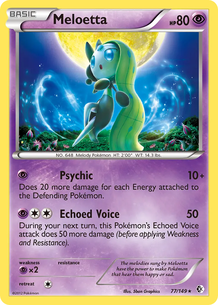 Meloetta — Boundaries Crossed 77 Pokémon card