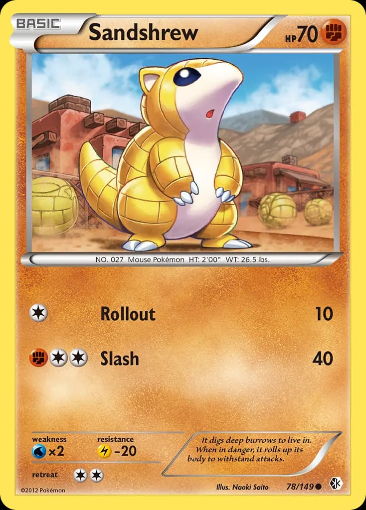 Sandshrew — Boundaries Crossed 78 Pokémon card