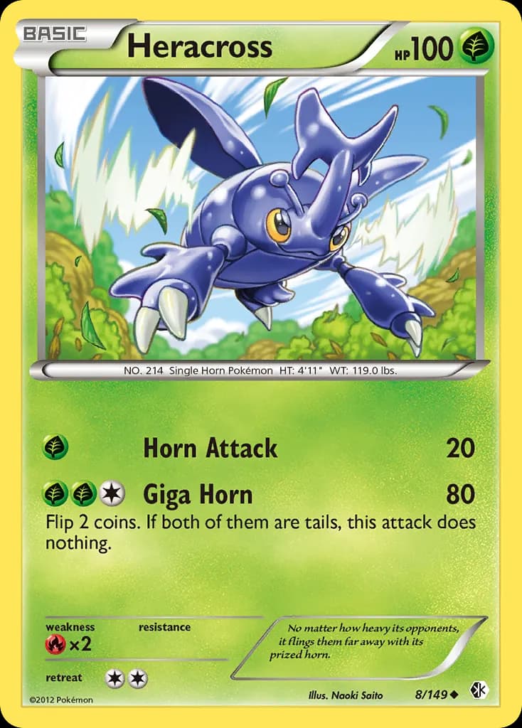 Heracross — Boundaries Crossed 8 Pokémon card