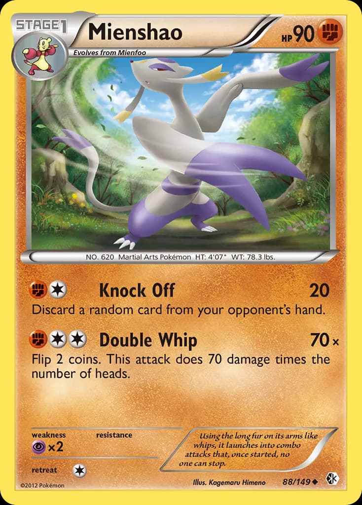 Mienshao — Boundaries Crossed 88 Pokémon card