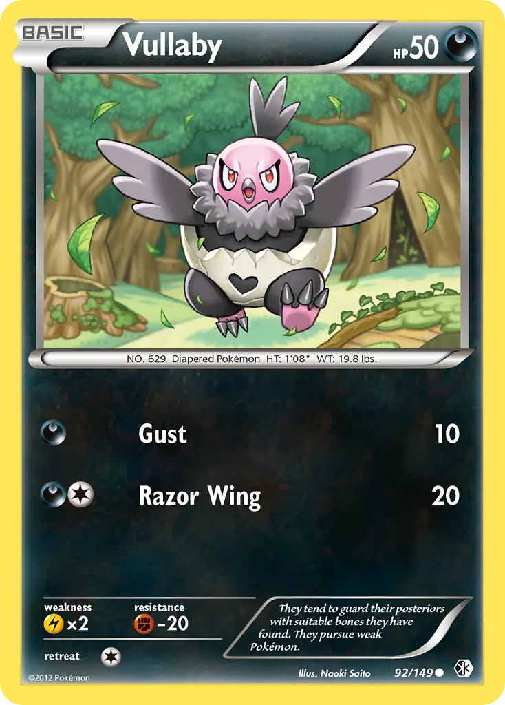 Vullaby — Boundaries Crossed 92 Pokémon card