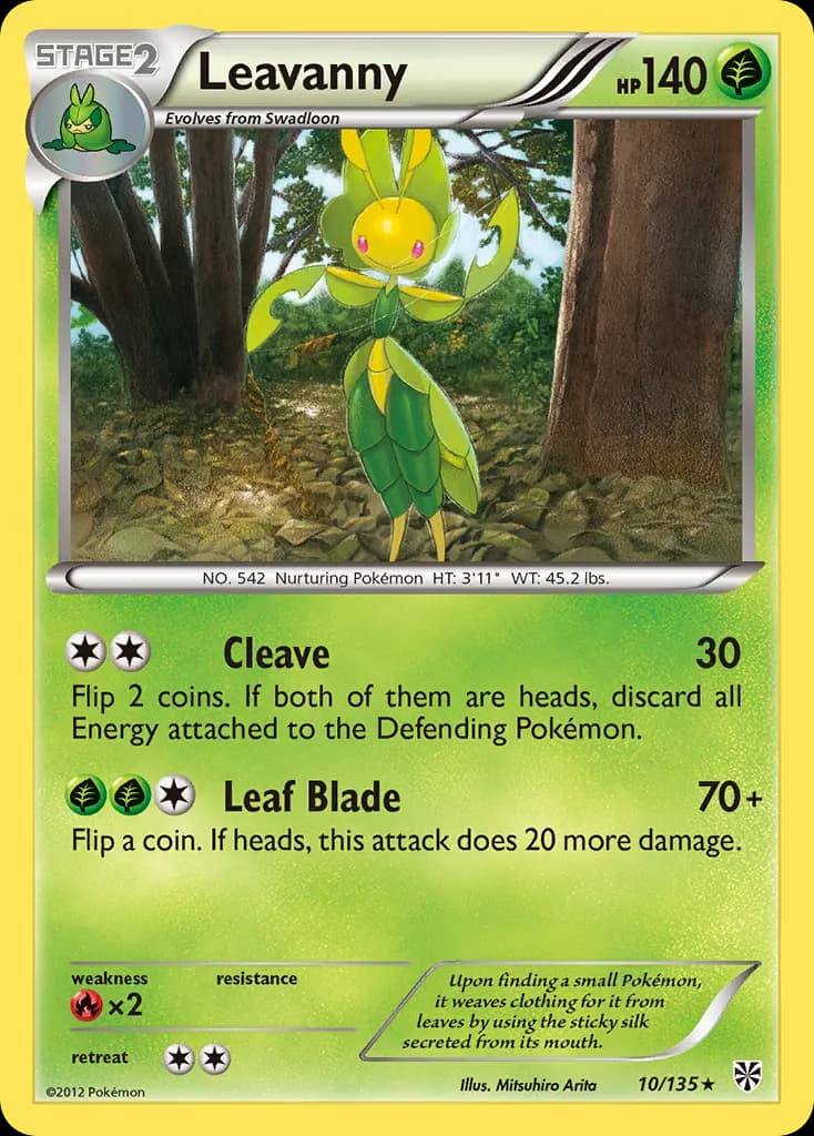 Leavanny — Plasma Storm 10 Pokémon card