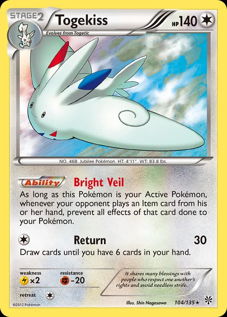Togekiss — Plasma Storm 104 Pokémon card