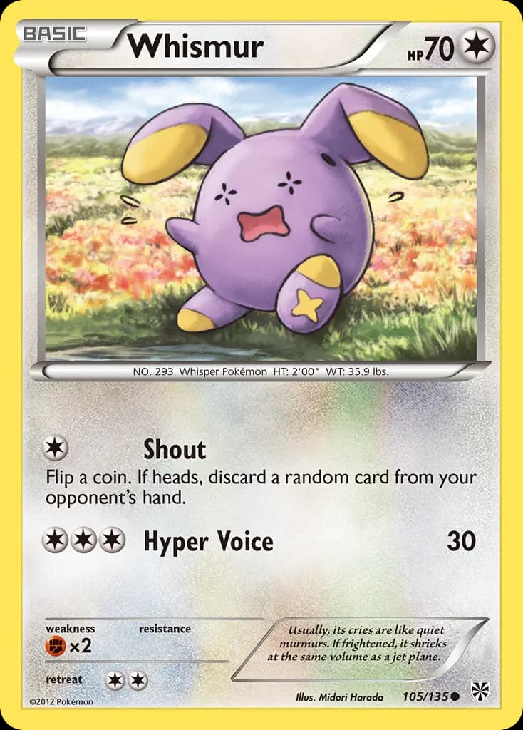Whismur — Plasma Storm 105 Pokémon card