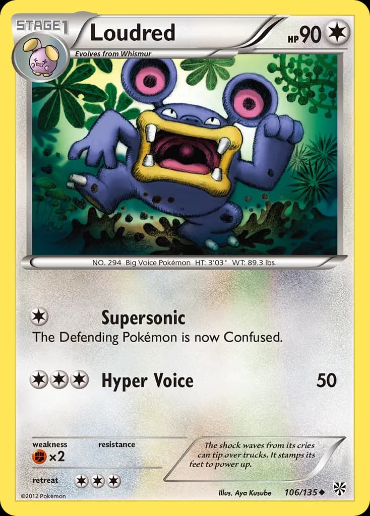 Loudred — Plasma Storm 106 Pokémon card