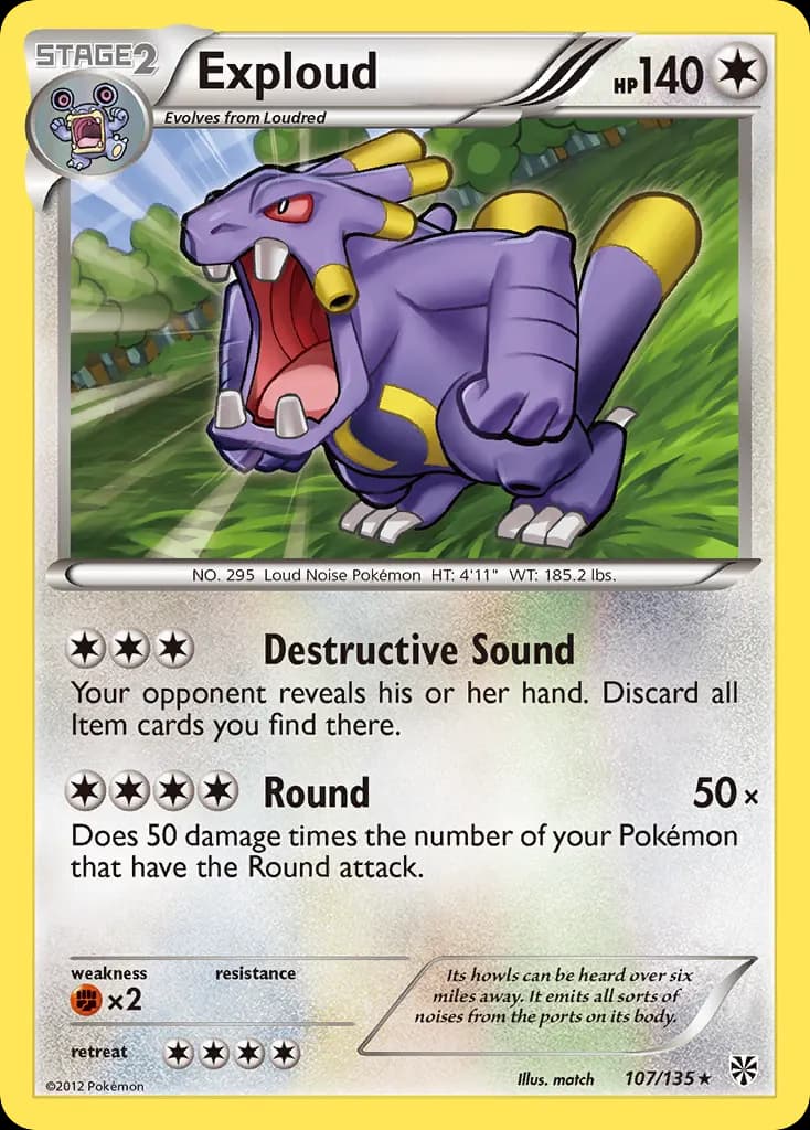 Exploud — Plasma Storm 107 Pokémon card