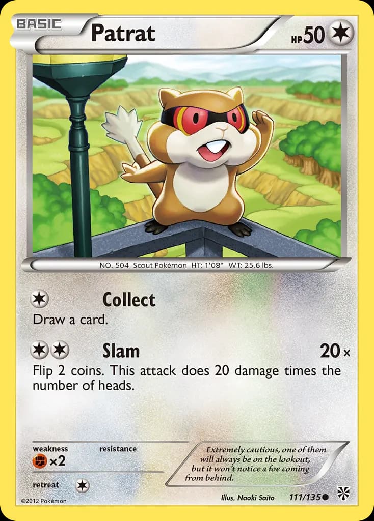 Patrat — Plasma Storm 111 Pokémon card
