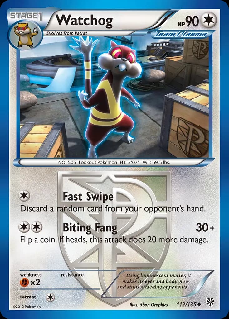 Watchog — Plasma Storm 112 Pokémon card