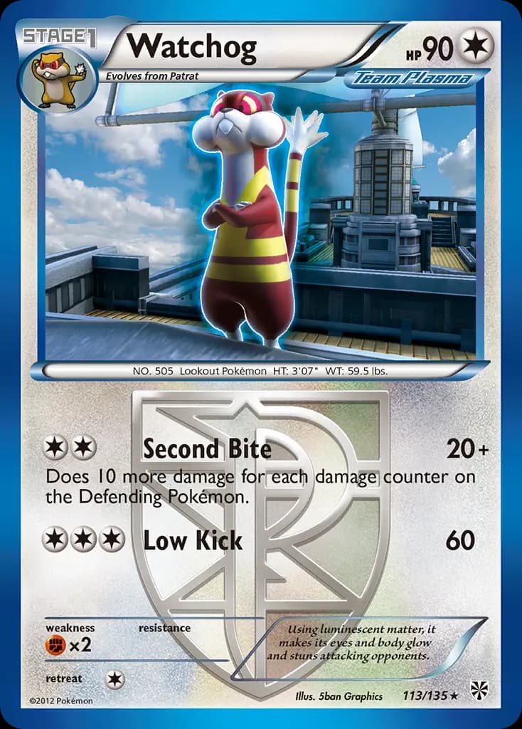 Watchog — Plasma Storm 113 Pokémon card