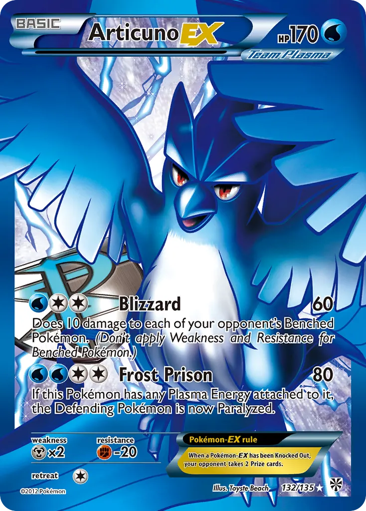 Articuno-EX — Plasma Storm 132 Pokémon card