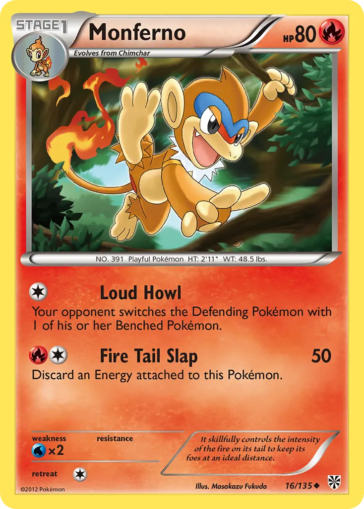 Monferno — Plasma Storm 16 Pokémon card