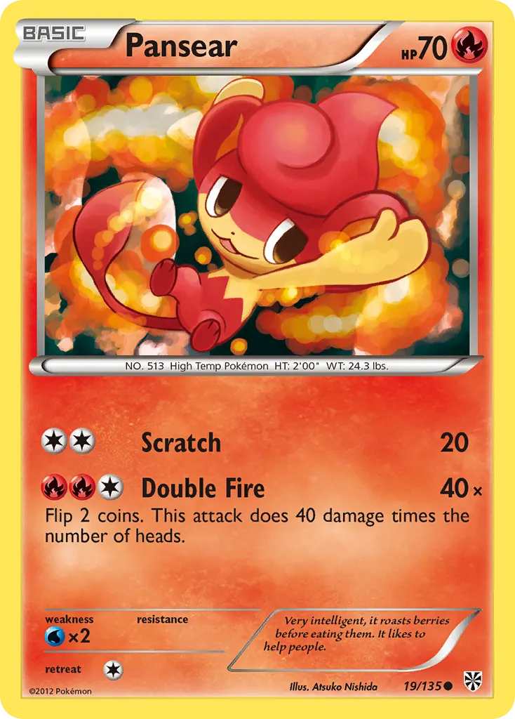 Pansear — Plasma Storm 19 Pokémon card