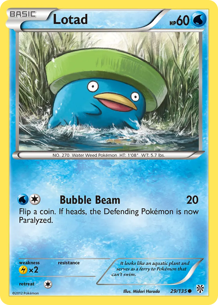 Lotad — Plasma Storm 29 Pokémon card