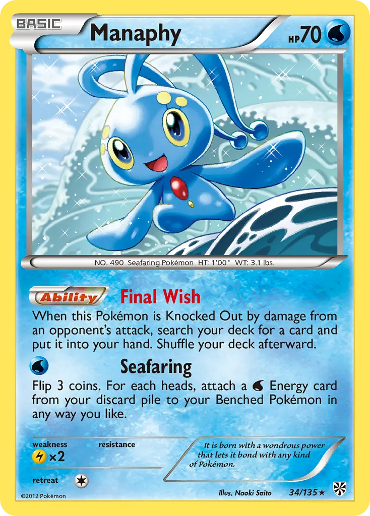 Manaphy — Plasma Storm 34 Pokémon card