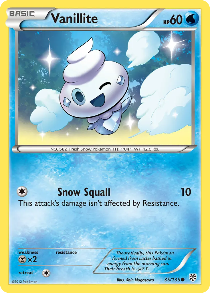 Vanillite — Plasma Storm 35 Pokémon card