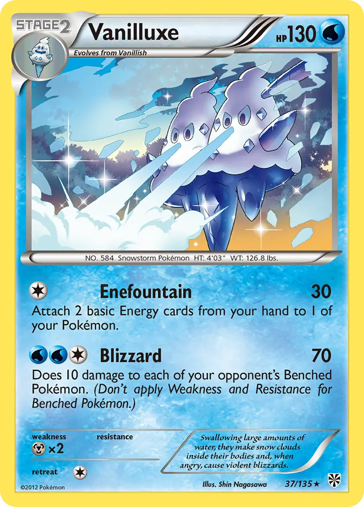 Vanilluxe — Plasma Storm 37 Pokémon card