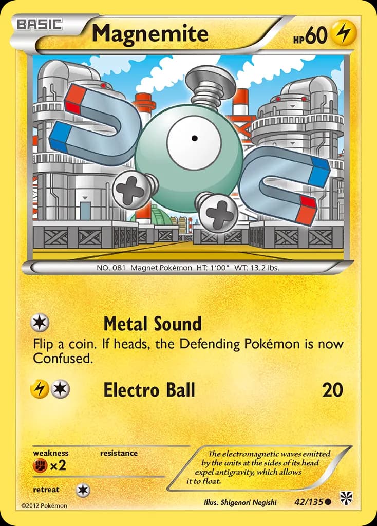 Magnemite — Plasma Storm 42 Pokémon card
