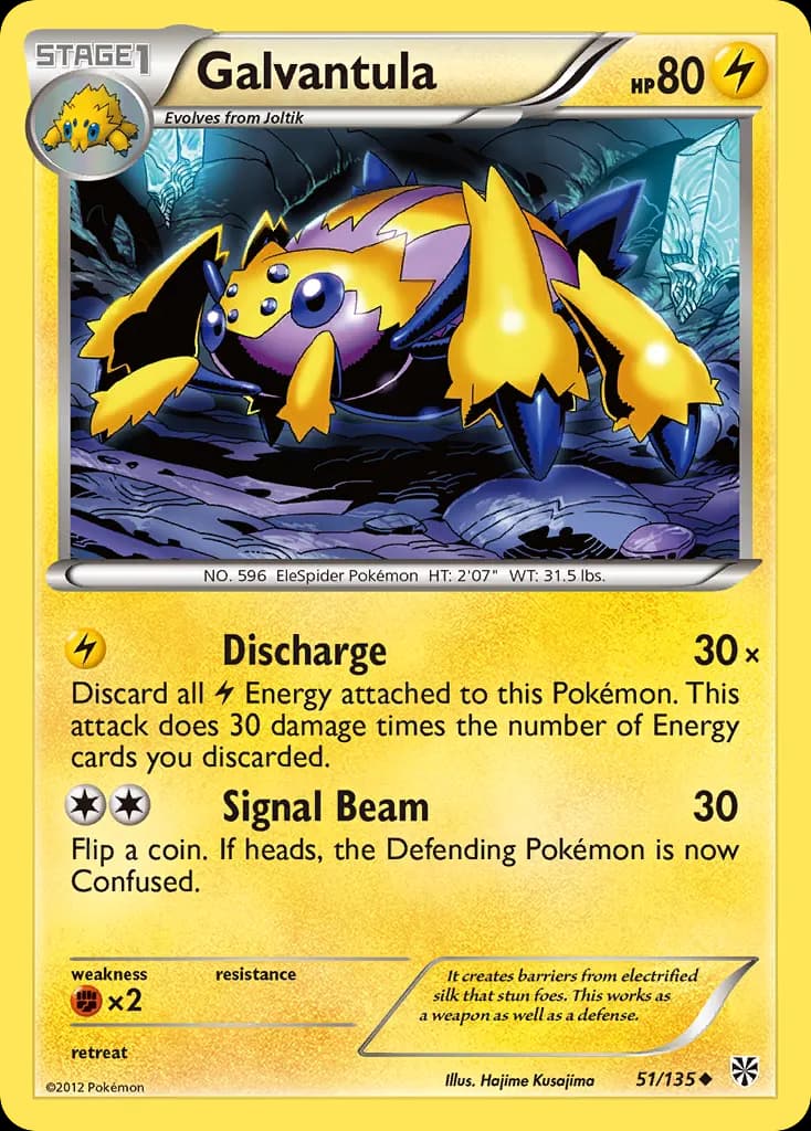 Galvantula — Plasma Storm 51 Pokémon card