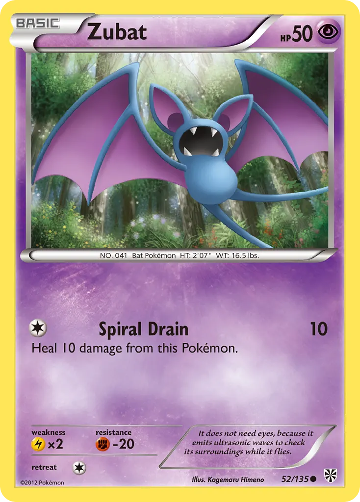 Zubat — Plasma Storm 52 Pokémon card