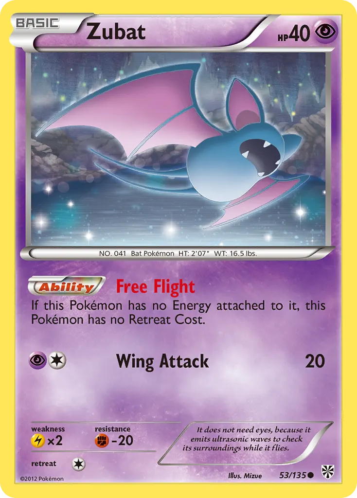 Zubat — Plasma Storm 53 Pokémon card