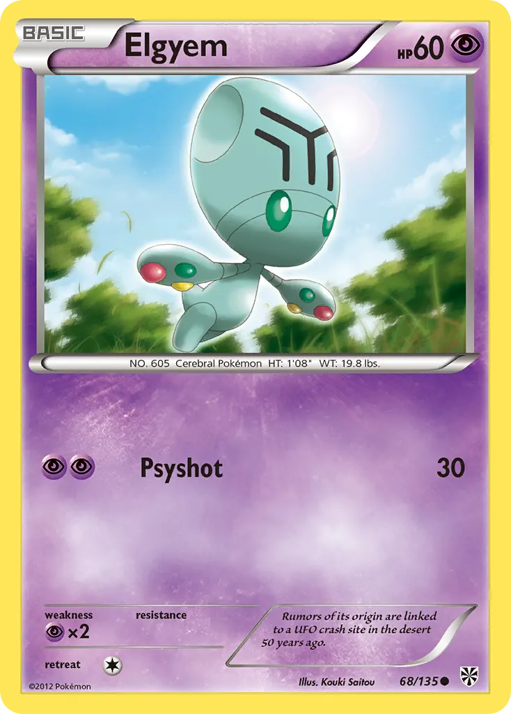 Elgyem — Plasma Storm 68 Pokémon card